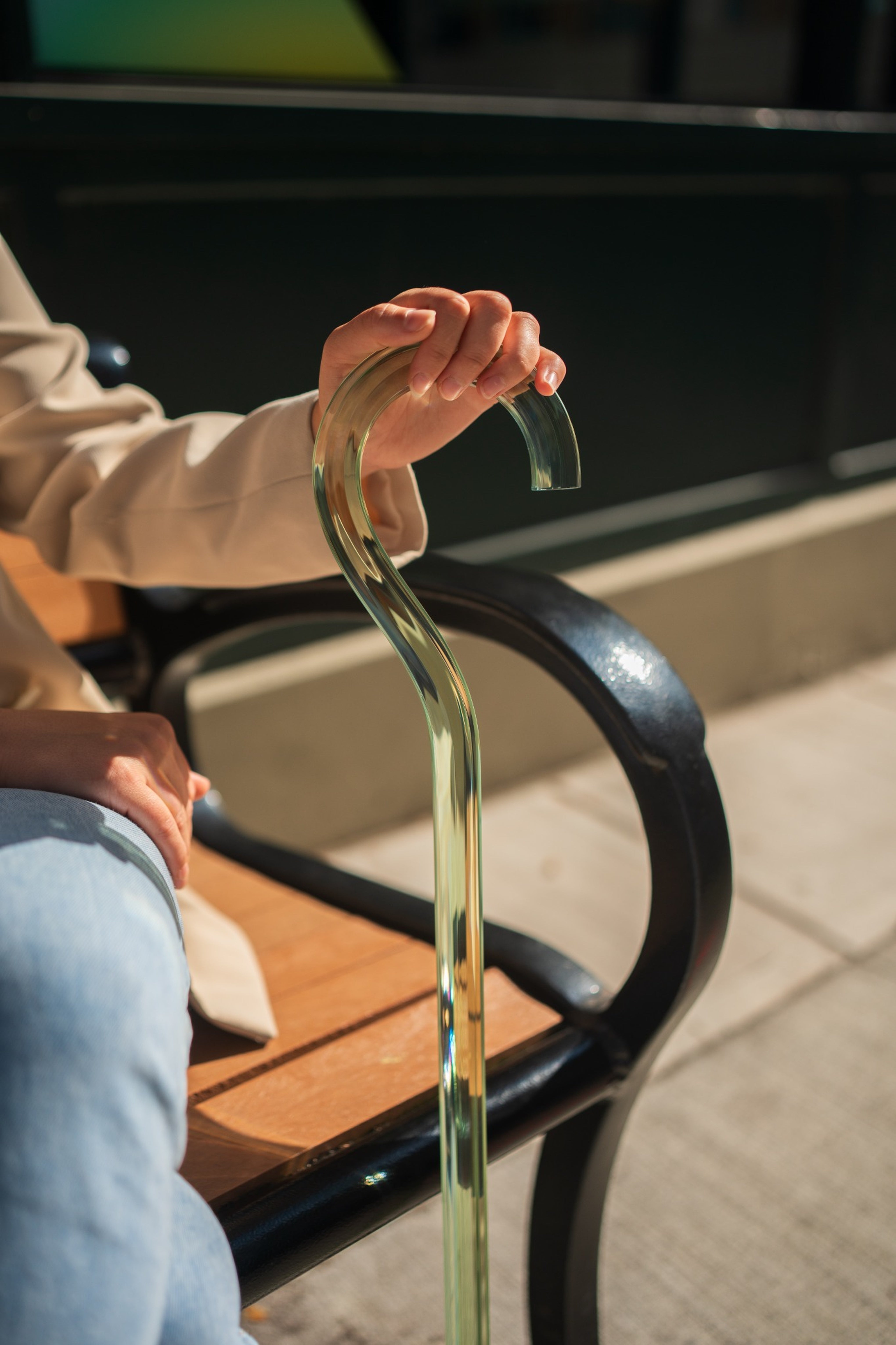Flora - Transparent Green Acrylic Walking Stick – Neo Walk