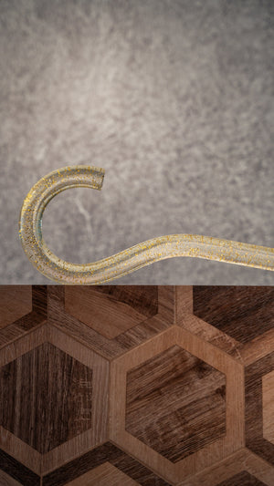 The Gatsby – Clear Gold Glitter Walking Stick