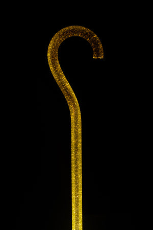The Gatsby – Clear Gold Glitter Walking Stick