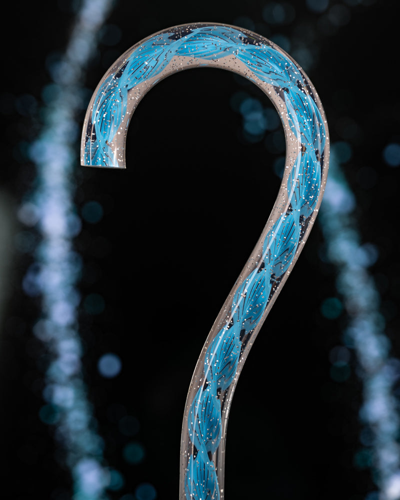 Glass Slipper – Blue Glitter Octagonal Walking Stick
