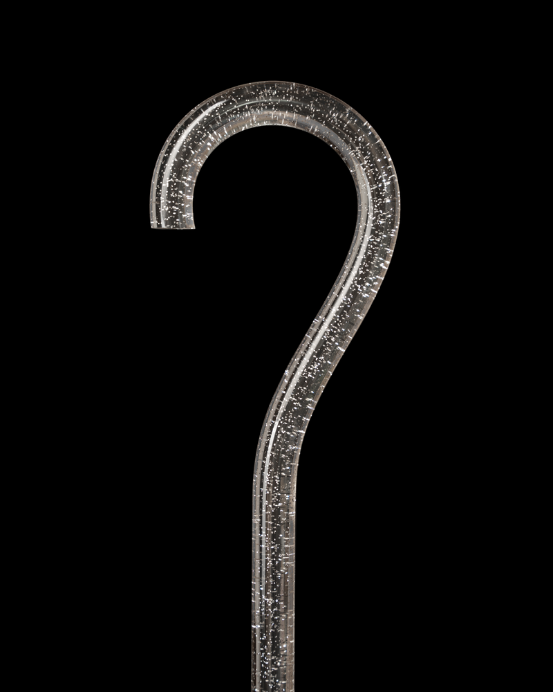 Starry Skye – Clear Silver Glitter Walking Stick