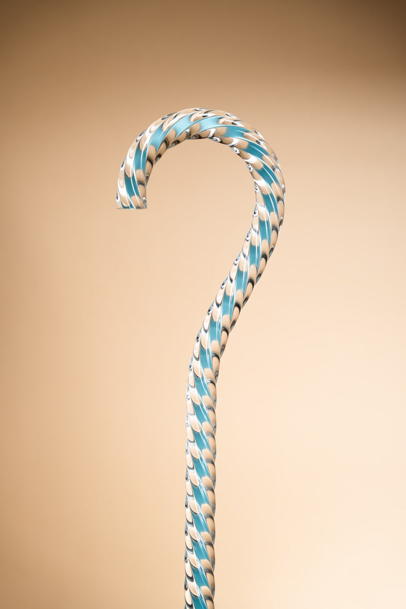 Tiffany Twist...of Fate - Clear/Blue Walking Stick
